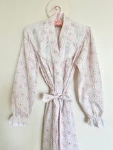 Load image into Gallery viewer, Pink &amp; Green Dainty Floral Cotton Lace Trim Robe (XS)
