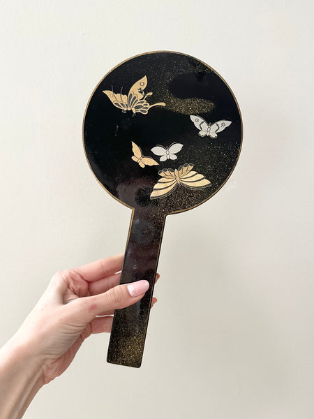 Vintage Black Butterfly Enamel Matching Vanity Set