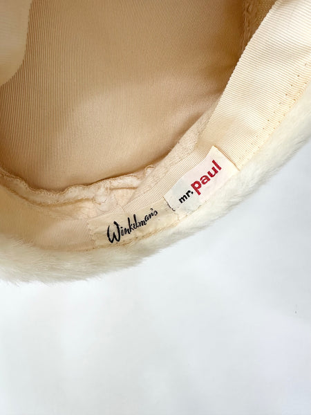 Vintage 1950s Faux Fur Pillbox Jackie O Hat