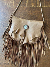 Load image into Gallery viewer, 70s Hand Made Leather Fringe Purse
