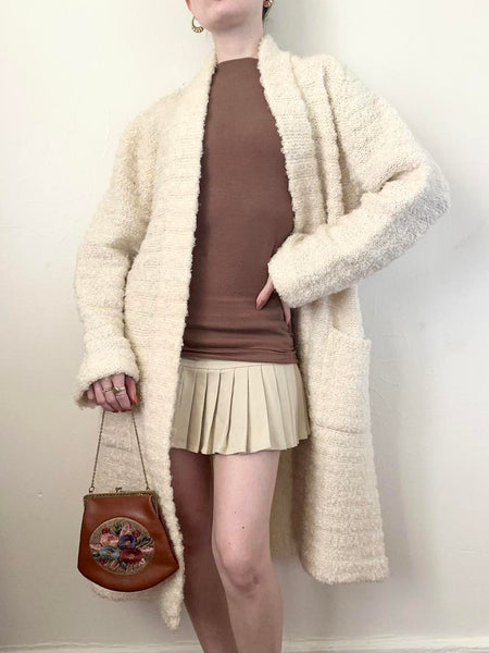 70s Wool Blend Duster Cardigan Sweater (M)