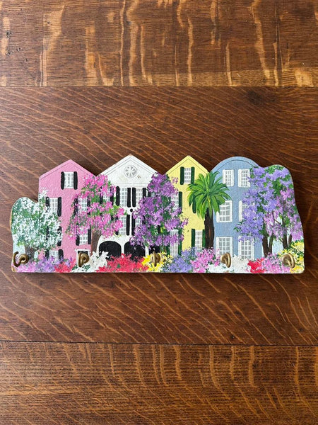 Hand Painted Wooden Key Hooks Wall Plaque