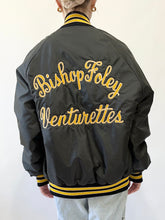 Load image into Gallery viewer, 1980&#39;s Bishop Foley Venturettes Varsity Cheerleading Bomber Jacket (S)
