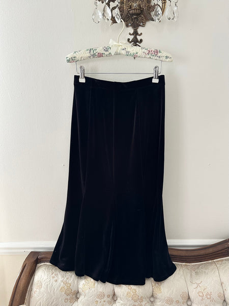 90s Velvet Midi Skirt (M)