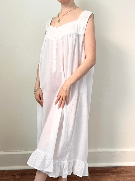 White Cotton Victorian Style Nightgown (M)