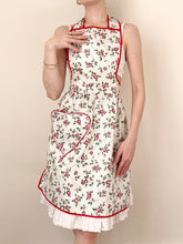 Load image into Gallery viewer, Pink and Red Romantic Ditzy Roses Vintage Pinafore Apron Dress
