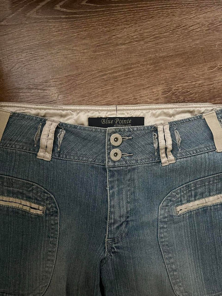 Ballet Baby Low Rise Cargo Denim Bow Capris (34”)