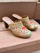 Load image into Gallery viewer, Bohemian Studded Patchwork Tapestry Mule Clogs (6.5)
