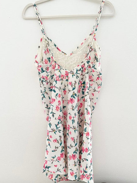 Vintage 1980s Floral Summer Victoria's Secret Gold Label Slip Dress (M)