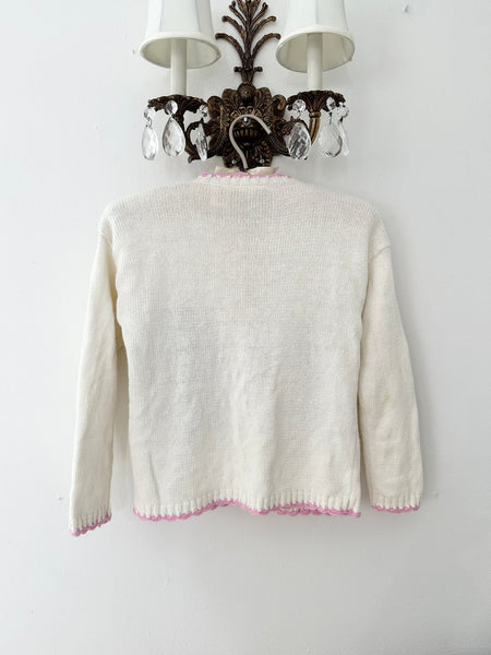 80s 90s Teddy Bear Cardigan Sweater (xxs)