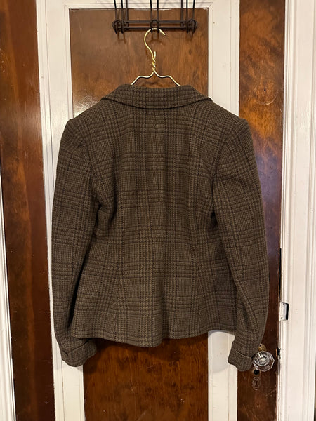 Vintage Wool Ralph Lauren Brown Plaid Blazer (8)