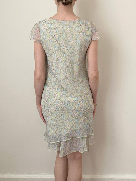 Y2K 2000s Chiffon Butterfly Mini Dress (8 Girls, XXS)