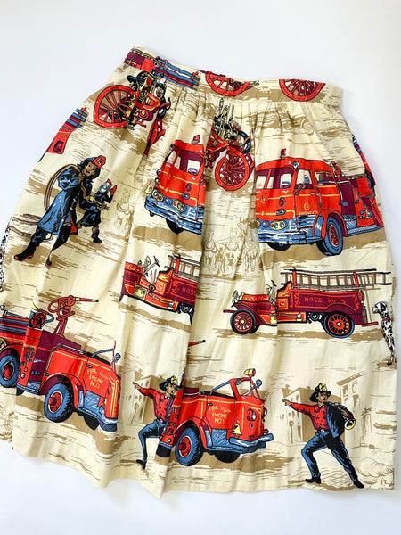 Vintage Hand Made Firefighter Novelty Skirt & Top Set (S/M)