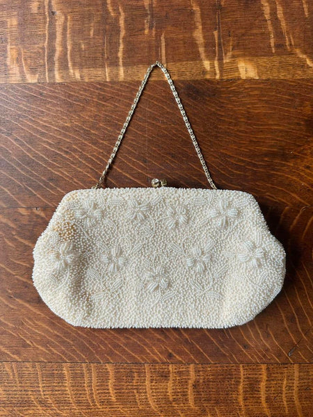 1950s Beaded Floral Handbag Purse
