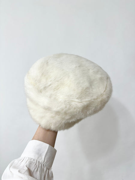 Vintage 1950s Faux Fur Pillbox Jackie O Hat