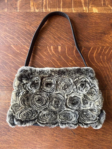 Grey Fur Shoulder Bag