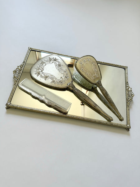 Vintage Brass Matching Vanity Set