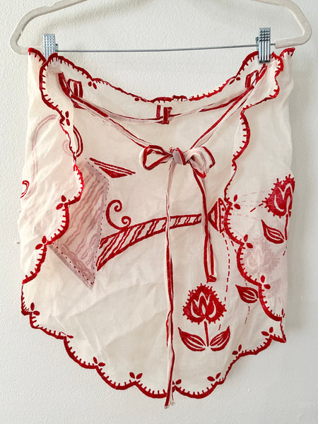 1940s Red Watering Can Gardening Apron