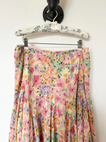 Vintage Y2K Colorful Floral Rainbow Skirt (L)