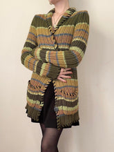 Load image into Gallery viewer, Green Striped Ribbon Cardigan Sweater (XS/S)
