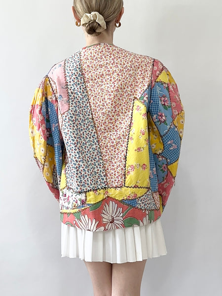 Hand Made Rainbow Patchwork Bed Jacket (M/L)