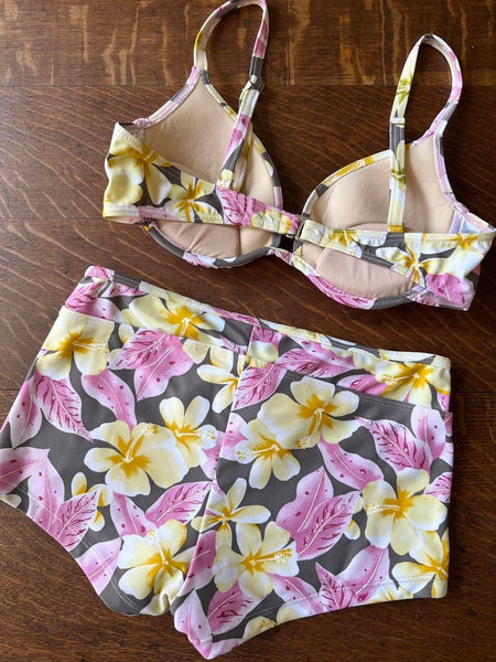 90s Hawaiian Hibiscus Bikini Set (S)