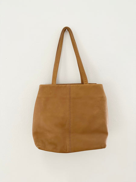 Soft Leather Tan Rosette Y2k Handbag Purse