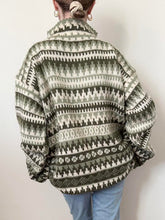 Load image into Gallery viewer, 90s Green Striped Hand Knit Wool Sweater (M/L)
