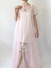 Load image into Gallery viewer, Pink Bow 70s Sheer Peignoir (M)
