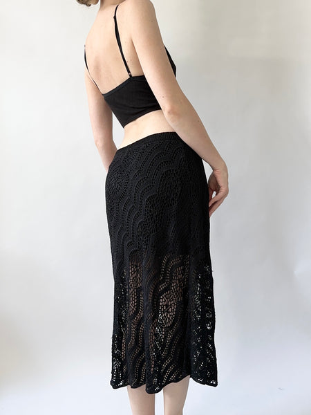 Obsidian Crochet Resort Skirt (M)
