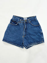Load image into Gallery viewer, Vintage 1960s Dark Wash Blue 100% Cotton Denim Jean Shorts (24&quot;)
