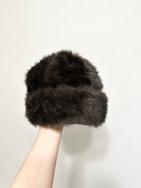 1950s Brown Bear Faux Fur Hat