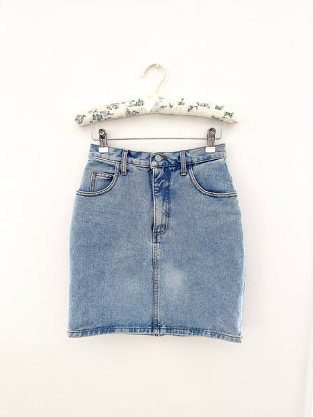 Vintage Guess Midwash 100% Cotton Denim Skirt (24")