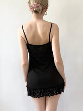 Load image into Gallery viewer, Black Lace Ruffle Tunic Cami (XS/S)
