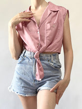 Load image into Gallery viewer, 1950s Pink Tie Crop Top Blouse (S/M)
