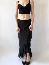 Load image into Gallery viewer, Jet Chiffon Mermaid Ruffle Skirt (S)
