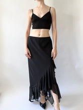 Load image into Gallery viewer, Jet Chiffon Mermaid Ruffle Skirt (S)
