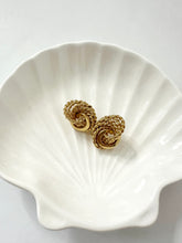 Load image into Gallery viewer, Vintage Gold Braided Rope Clip On Earrings
