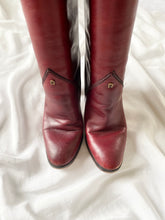 Load image into Gallery viewer, 1970s Red Oxblood Italian Leather Heeled Riding Boots (7.5)
