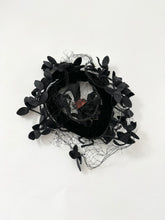 Load image into Gallery viewer, Black Velvet Netted Flower Fascinator Hat
