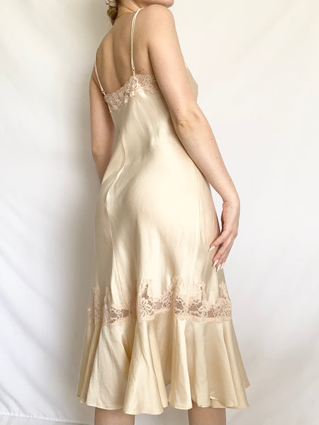 Heavenly Silk Ruffle Victoria’s Secret Midi Gown (XS)