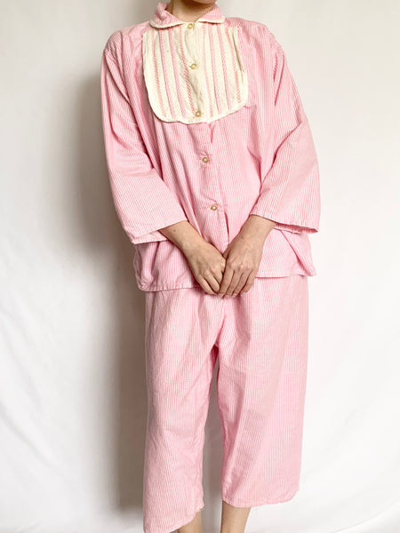 Pink Frosting Gingham 1950s Pajama Set (M)