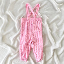 Load image into Gallery viewer, Pink Quilted Fan Baby Overalls
