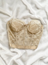Load image into Gallery viewer, Beige Lace Vintage Bustier (34C)
