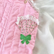 Load image into Gallery viewer, Pink Quilted Fan Baby Overalls
