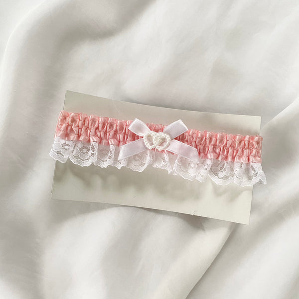 Pink & White Lace Vintage Garter