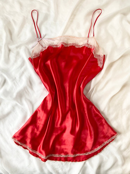 Red Victoria's Secret Satin Slip Dress (XL)