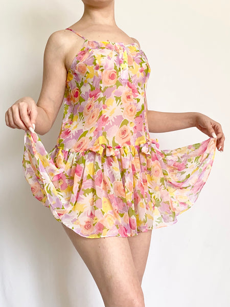 Summer Blooms Rare Victoria’s Secret Gold Label Slip Dress (P)