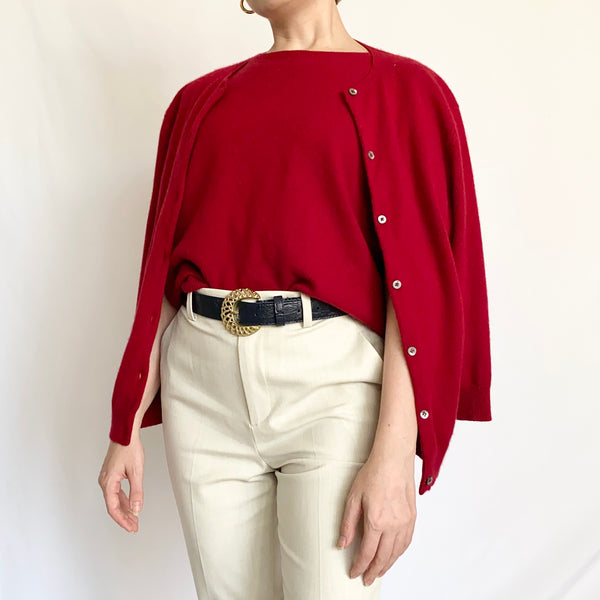 Red Ralph Lauren Cashmere Sweater Set (PM)