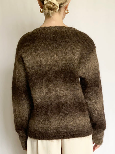 Ombré Teddy Bear Mohair 80s Sweater (M)